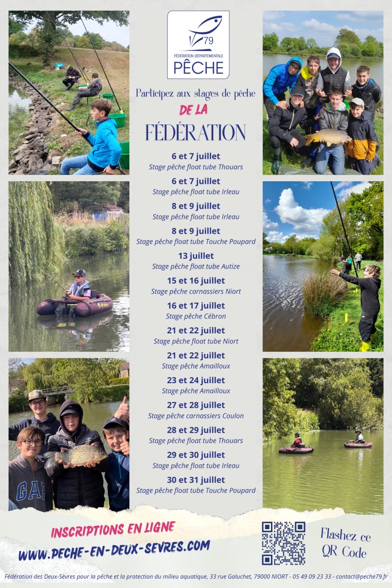 Stages de pêche float tube au barrage de la Touche Poupard