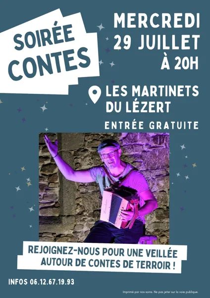 Soirée contes aux Martinets du Lézert