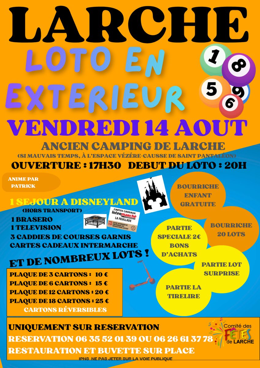 Loto en extérieur à Larche