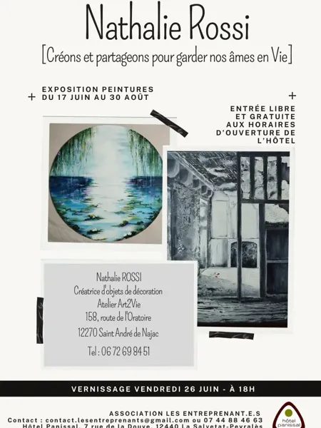 Exposition de Nathalie Rossi "Créons et partageons pour garder nos âmes en Vie"