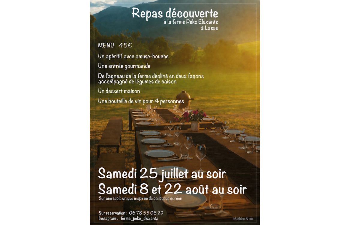 Soirée repas découverte à la ferme Peko Eluxantz