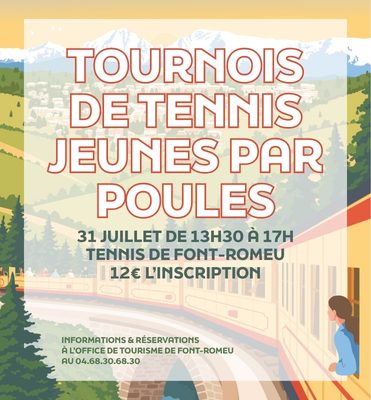 TOURNOI DE TENNIS JEUNES PAR POULES - VENDREDI 31 JUILLET