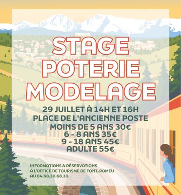 STAGE POTERIE MODELAGE - MERCREDI 29 JUILLET