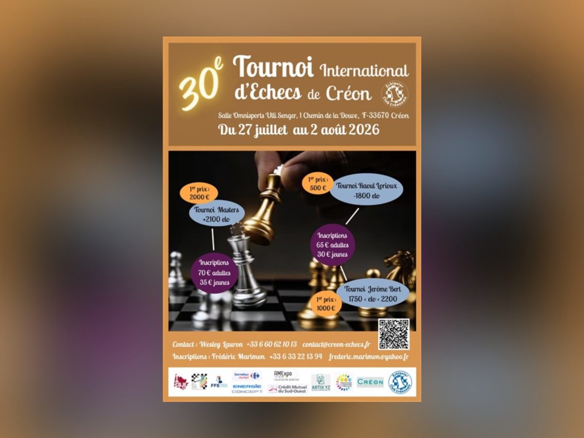 30e tournoi international d’échecs de Créon