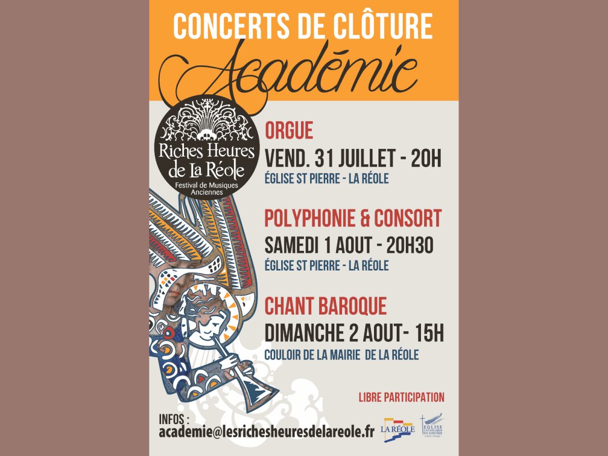 Concert des élèves de chant baroque et consort de flûtes (académie d'été)