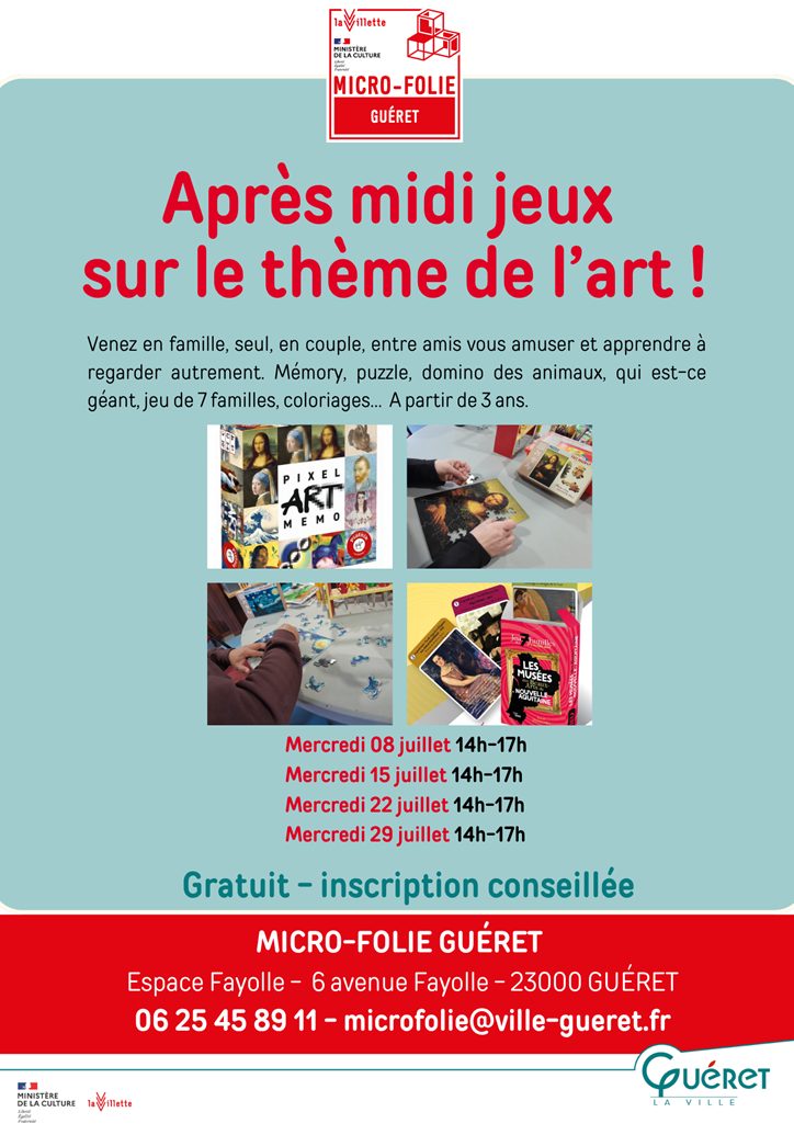 Après-midi jeux sur le thème de l'art