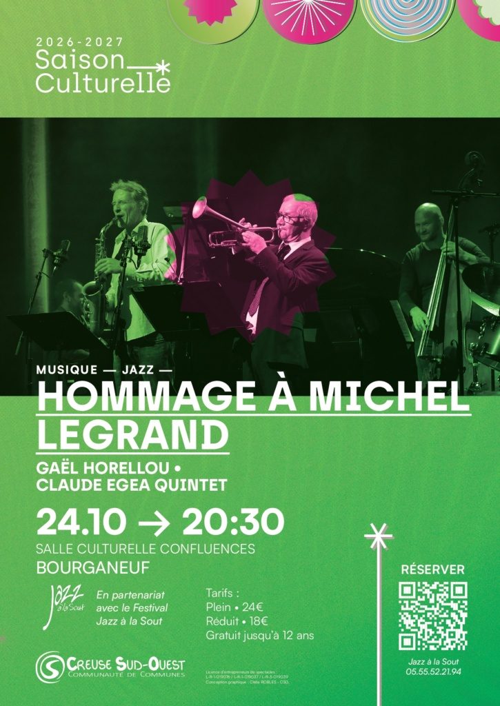 Saison culturelle Creuse Sud Ouest : Concert - Hommage à Michel Legrand