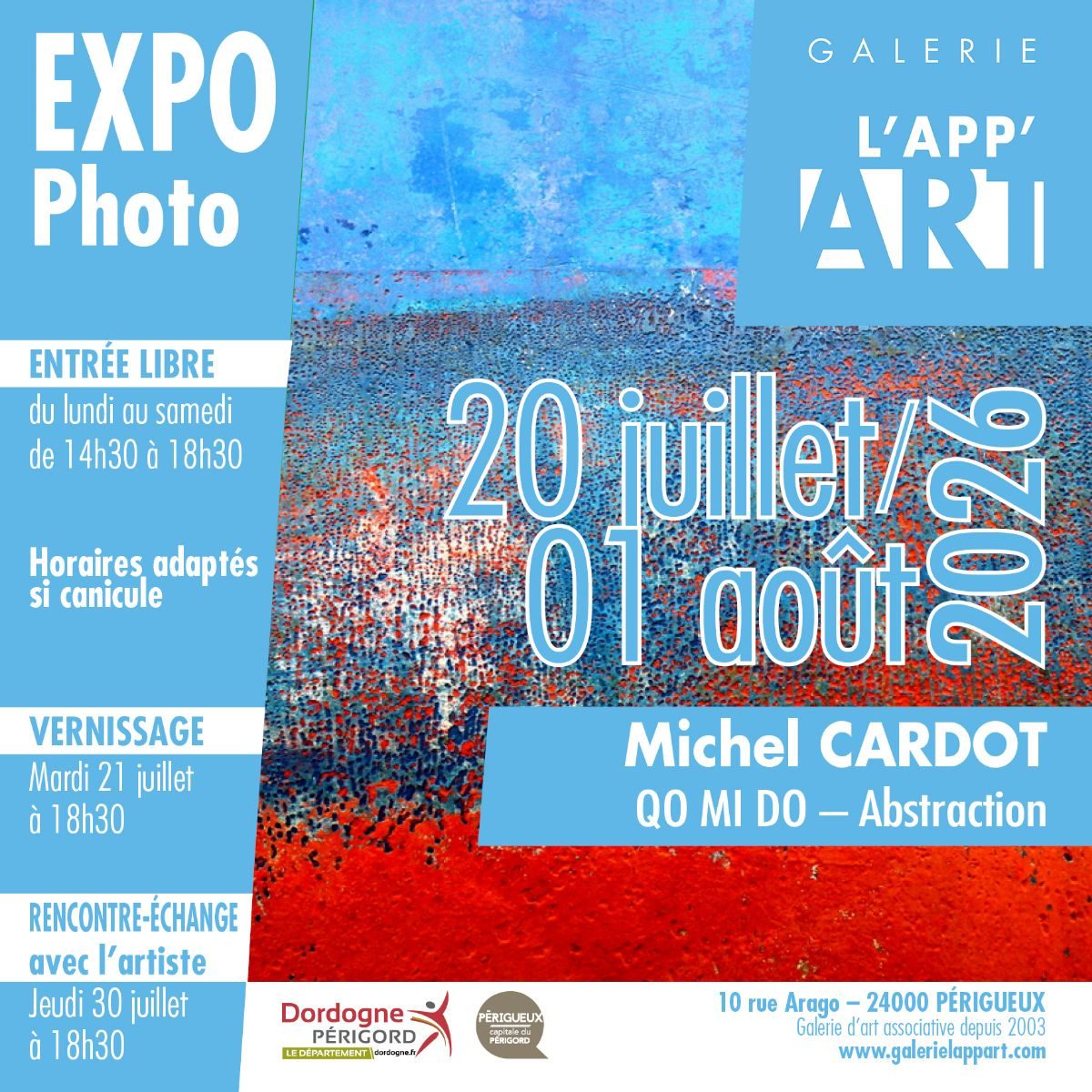 Exposition - "QO MI DO - Abstraction" par Michel CARDOT - Galerie l'App'Art