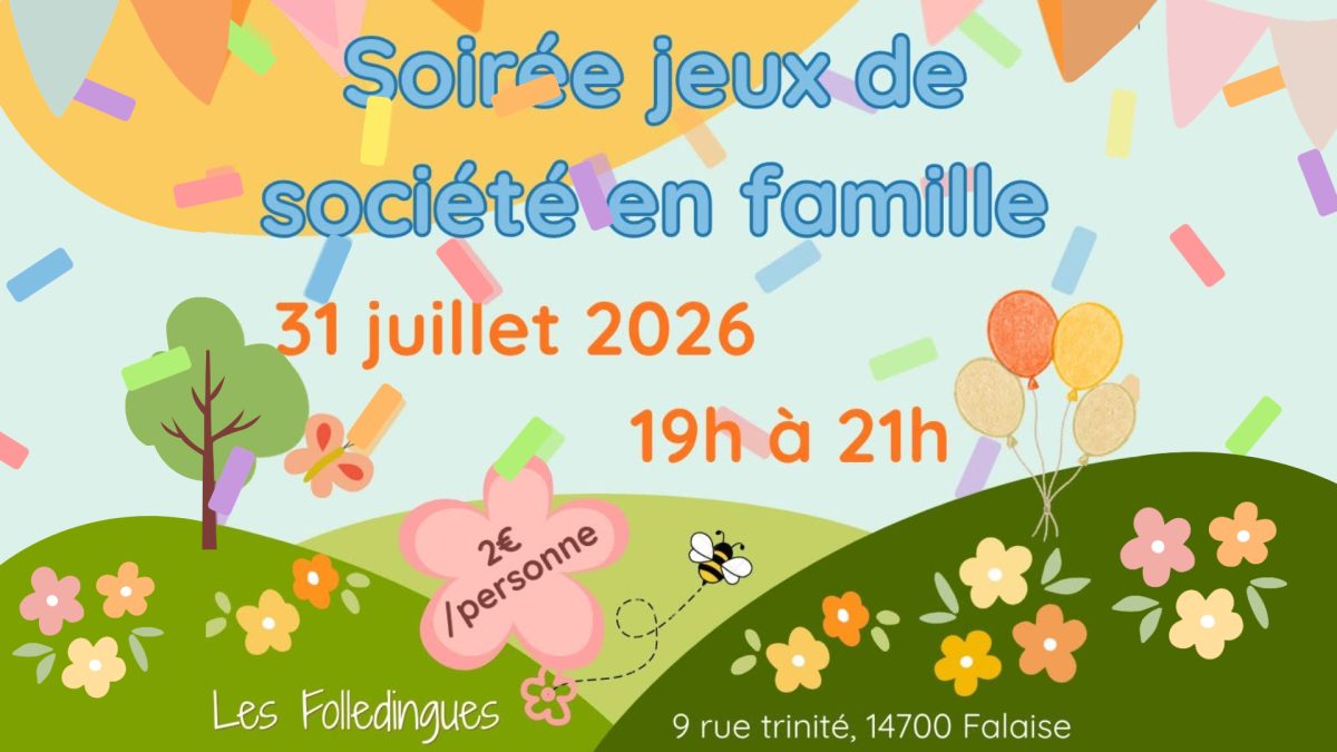 Soirée jeux de sociétés en famille à la boutique les Folledingues