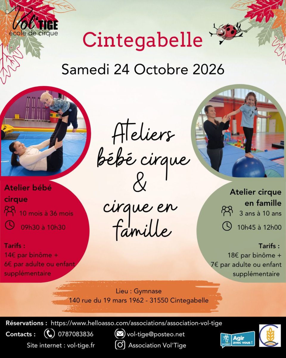 À CINTEGABELLE – STAGES ET ATELIERS CIRQUE