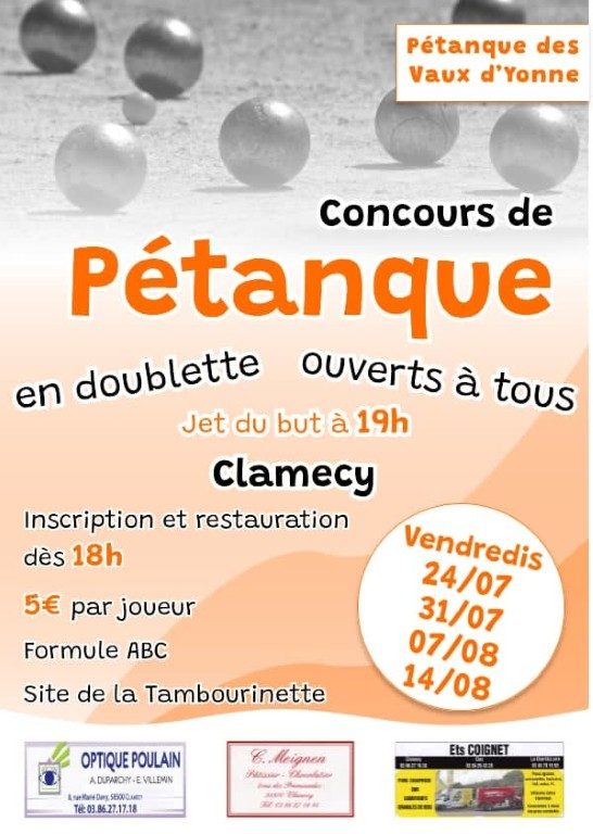 Concours de pétanque en doublette