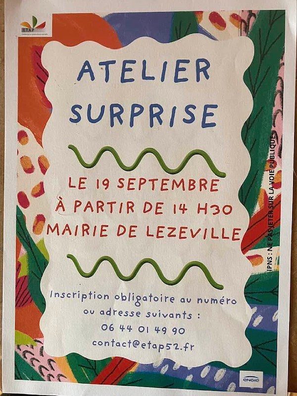 Atelier surprise - Lezéville